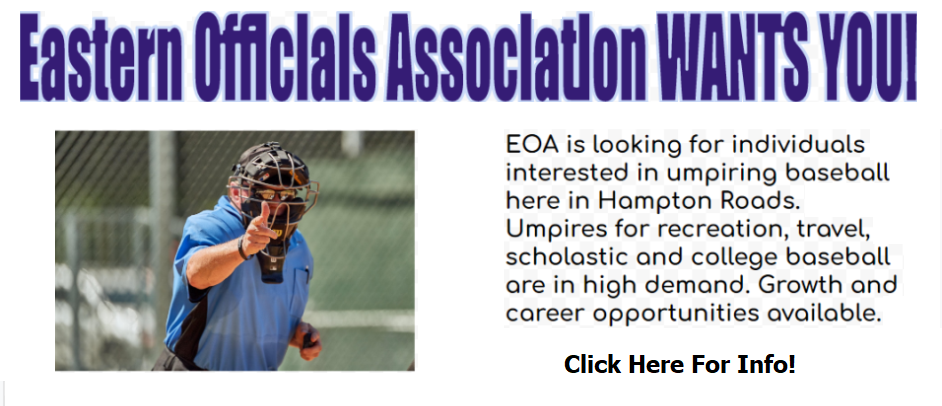 EOA is Hiring Baseball Umpires!